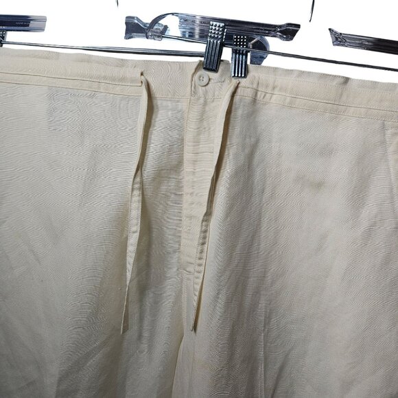 Cubavera Mens XX-Large Beige Linen-Blend Pants With Drawstring And Button Closur - Picture 2 of 7